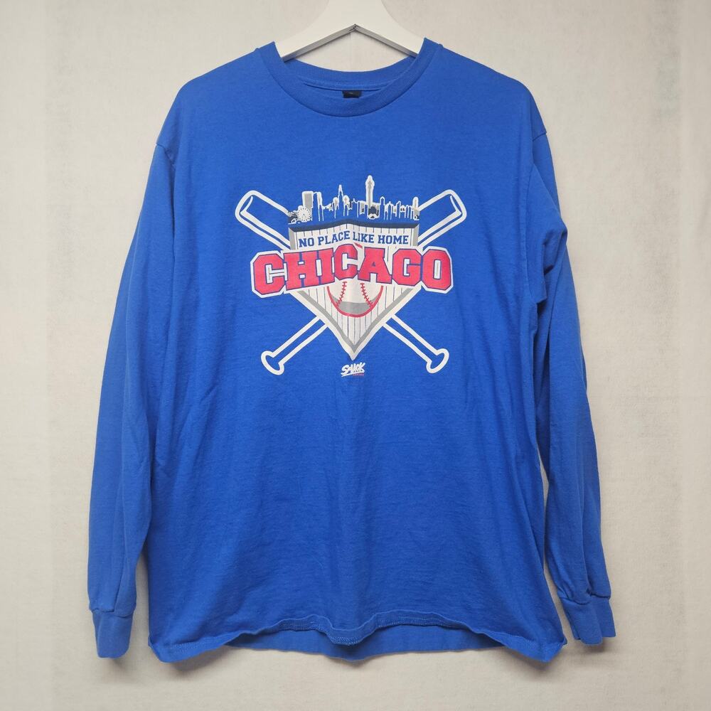 Gildan Chicago Cubs No Place Like Home Blue Long Sleeve T-shirt